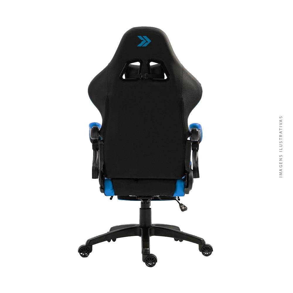 Cadeira Gamer KBM! GAMING Tempest CG500, Preta e Azul, Com Almofadas, Descanso Para Pernas Retrátil, Reclinável - KGCG500PTAZ Cadeira Gamer KBM! GAMING Tempest CG500, Preta e Azul, Com Almofadas, Descanso Para Pernas Retrátil, Reclinável - KGCG500PTAZ