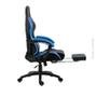 Cadeira Gamer KBM! GAMING Tempest CG500, Preta e Azul, Com Almofadas, Descanso Para Pernas Retrátil, Reclinável - KGCG500PTAZ