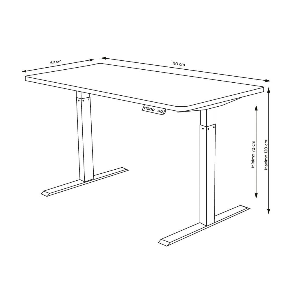 Imagem 7 de 7 do produto Mesa Office KABUM! TECH DT900, Preta com Regulagem de Altura Automática, Memorização 4 Usuários, Anti Esmagamento - KTDT900PT