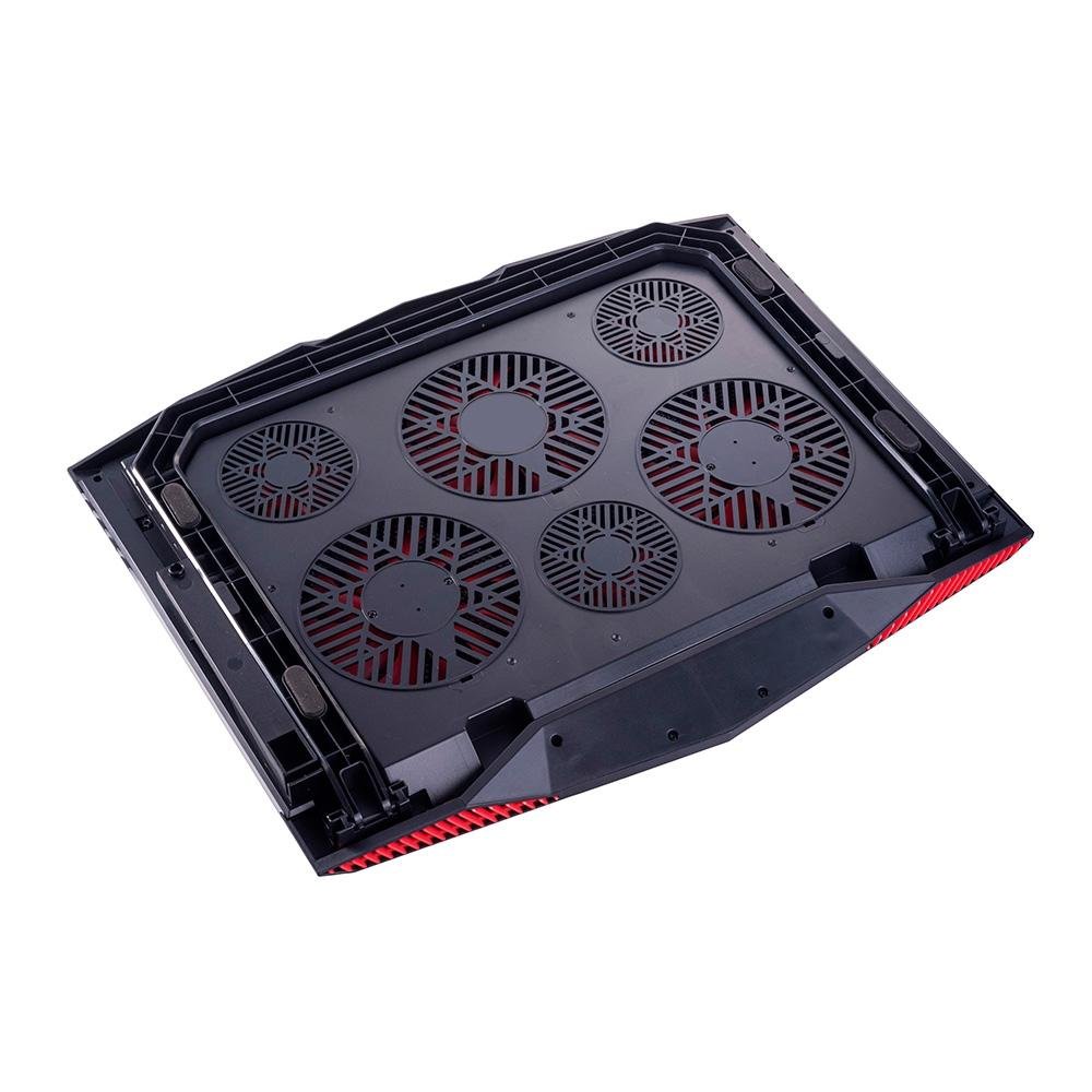 Imagem 6 de 8 do produto Suporte Gamer para Notebook KBM! GAMING BG500, até 21", 6 Fans, RGB, Preto e Vermelho - KGBG500PT