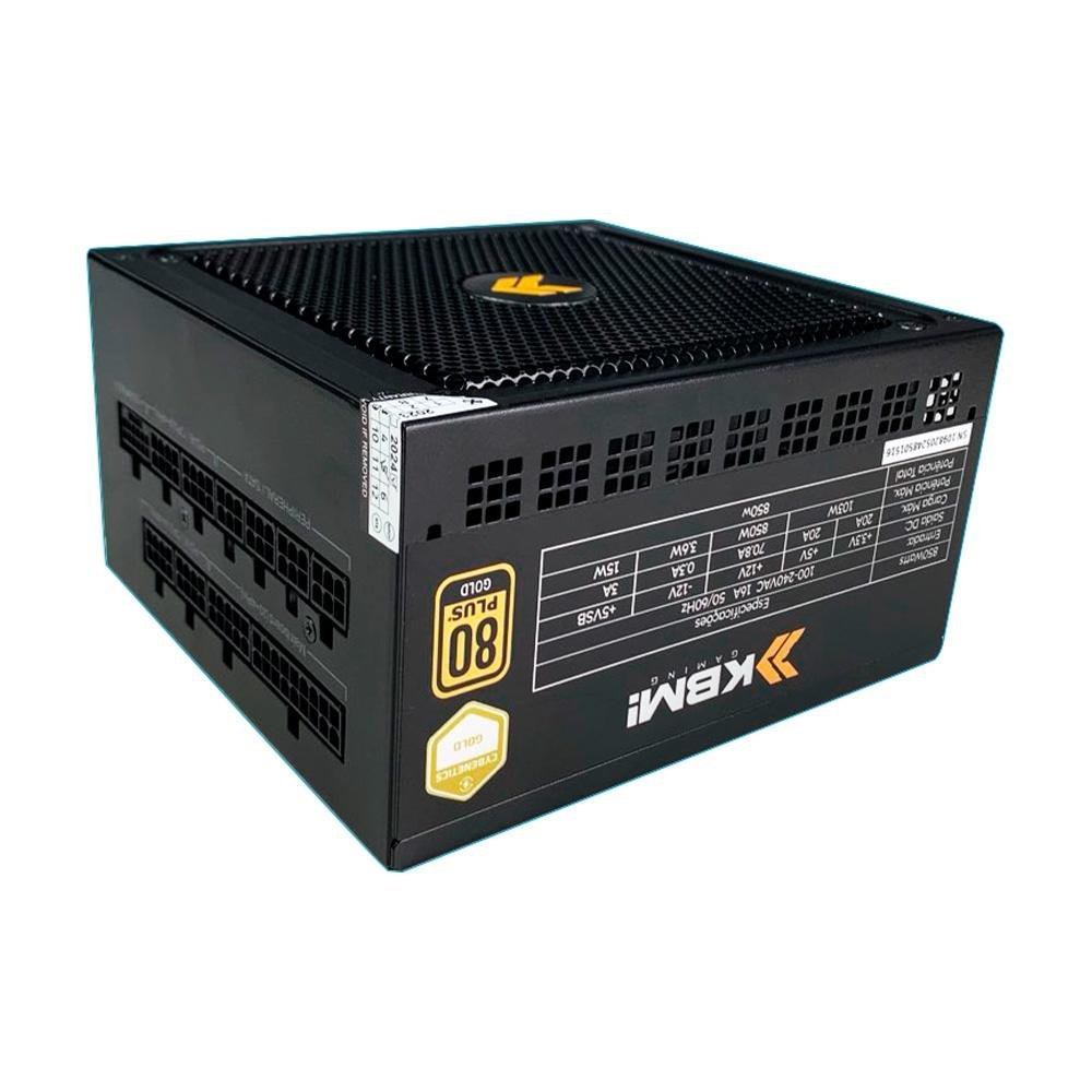 Imagem 5 de 6 do produto Fonte KBM! GAMING FN850, 850W, 80 Plus Gold, Cybenetics Gold, Full Modular, PFC Ativo, Com Cabo, Preto - KGFN85085PT