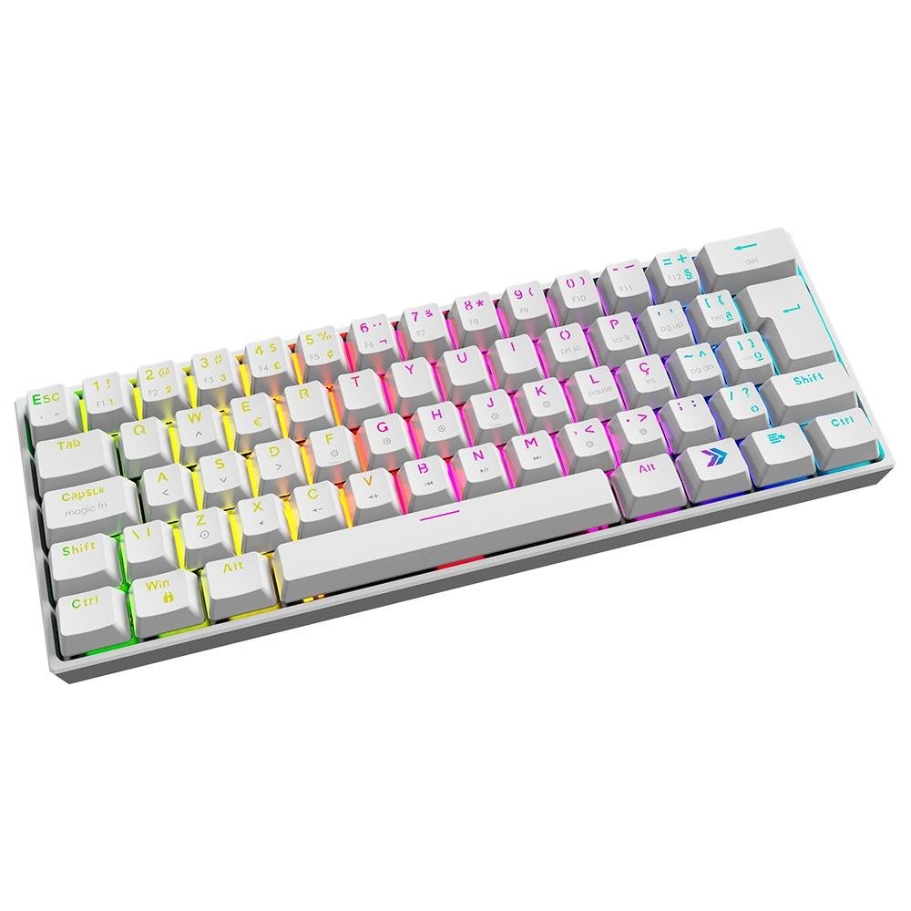 Teclado Mecânico Gamer KBM! GAMING TG600, Branco, 60% e ABNT2, RGB, Switch Gateron Brown - KGTG600BRMA Teclado Mecânico Gamer KBM! GAMING TG600, Branco, 60% e ABNT2, RGB, Switch Gateron Brown - KGTG600BRMA