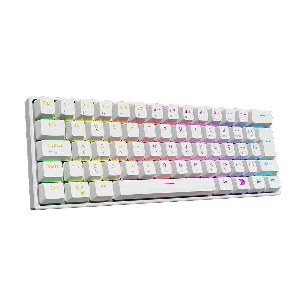 Teclado Mecânico Gamer KBM! GAMING TG600, Branco, 60% e ABNT2, RGB, Switch Gateron Red - KGTG600BRVR Teclado Mecânico Gamer KBM! GAMING TG600, Branco, 60% e ABNT2, RGB, Switch Gateron Red - KGTG600BRVR