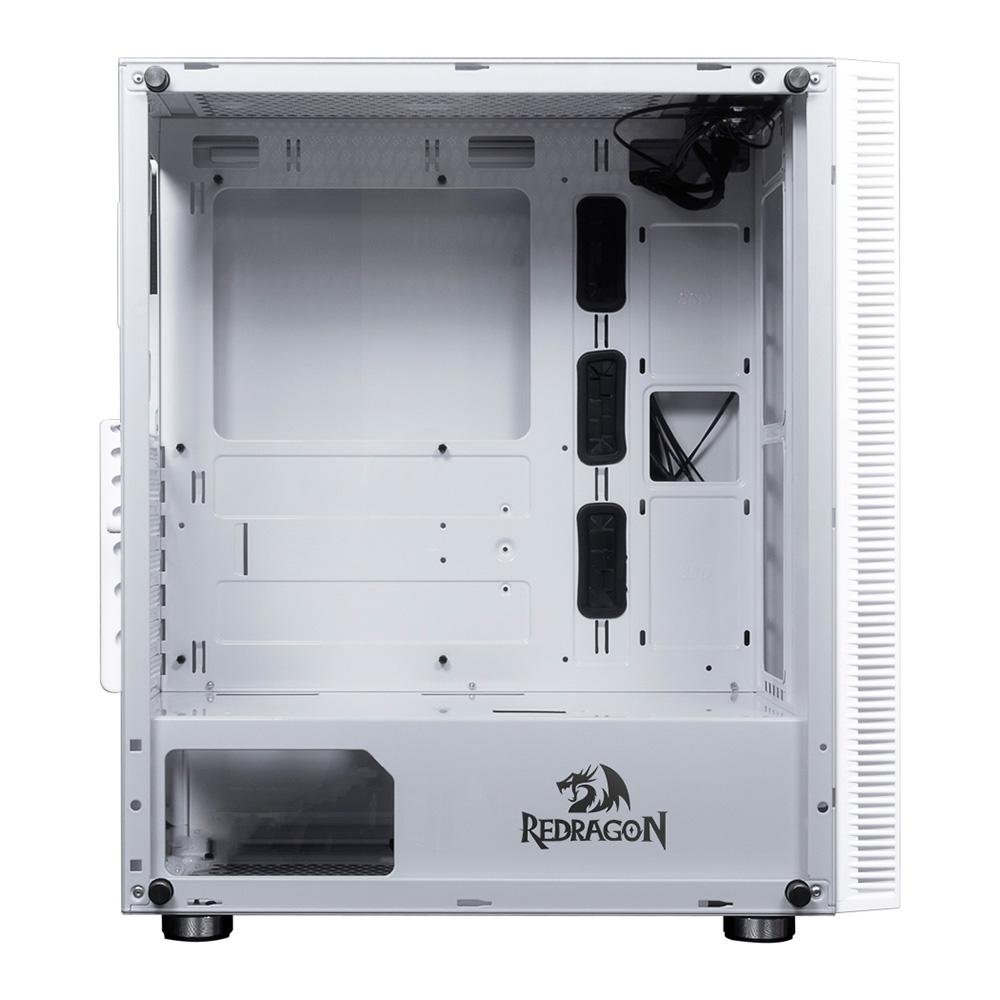 Imagem 4 de 5 do produto Gabinete Gamer Redragon BlackBird, Mid Tower, RGB, ATX, Lateral Vidro Temperado, Sem FANs, Branco - GC-708WH
