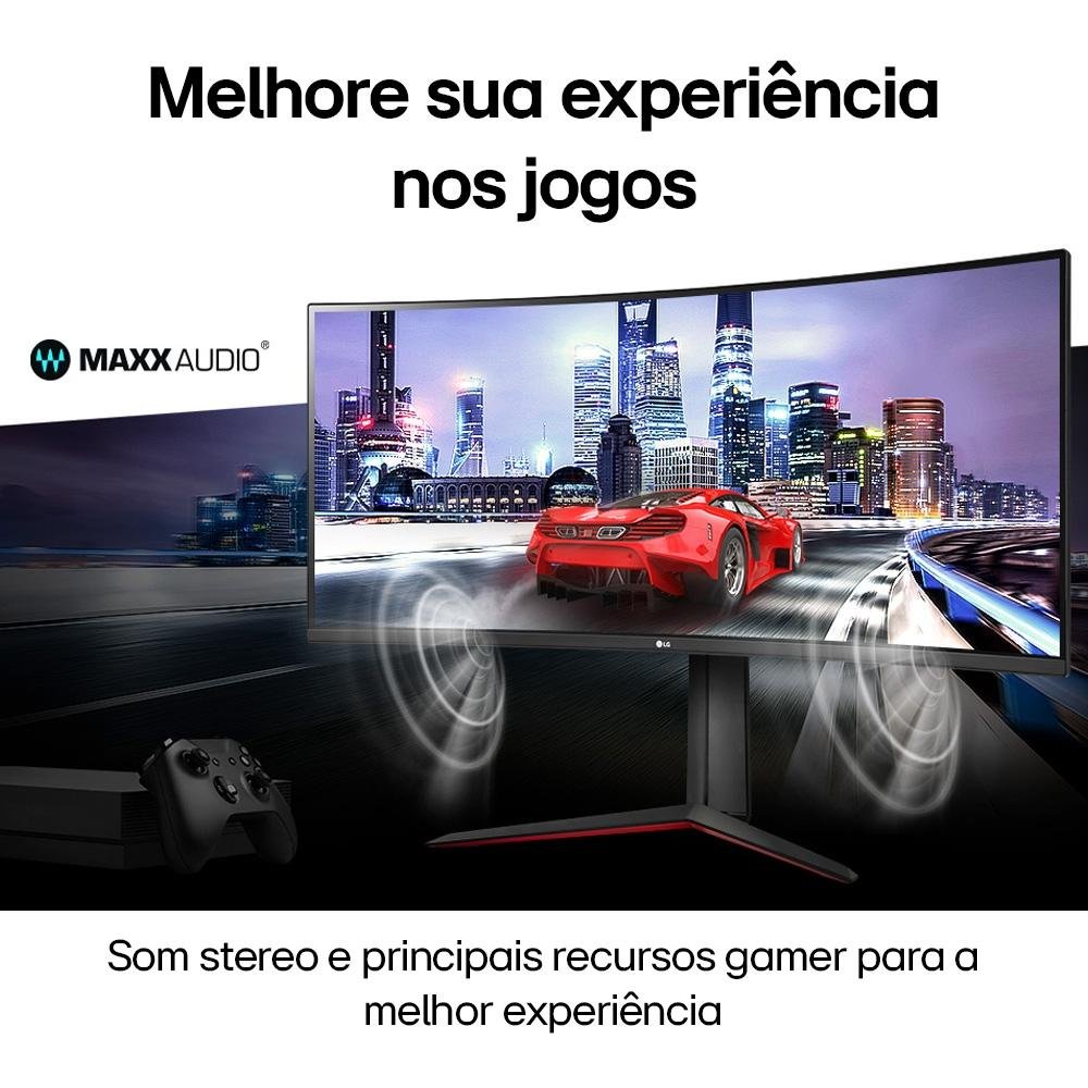 Monitor Gamer Curvo LG UltraGear 34, 2K WQHD, UltraWide, 160Hz, 1ms, FreeSync Premium, HDR10, Som Integrado - 34GP63A-B - view 9