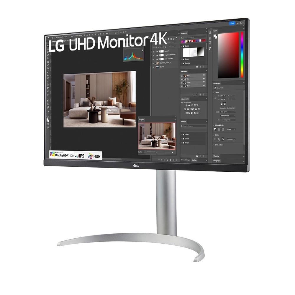 Imagem 10 de 17 do produto Monitor Profissional LG 27", 4K, 60Hz, 5ms, IPS, FreeSync, HDR400, Altura Ajustável - 27UP650-W