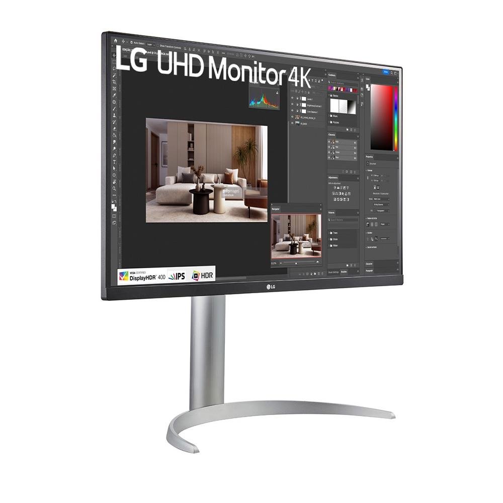 Imagem 11 de 17 do produto Monitor Profissional LG 27", 4K, 60Hz, 5ms, IPS, FreeSync, HDR400, Altura Ajustável - 27UP650-W