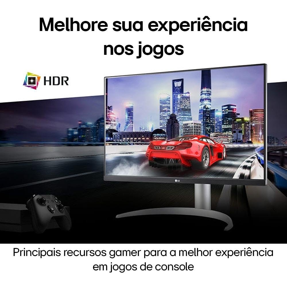 Imagem 8 de 17 do produto Monitor Profissional LG 27", 4K, 60Hz, 5ms, IPS, FreeSync, HDR400, Altura Ajustável - 27UP650-W