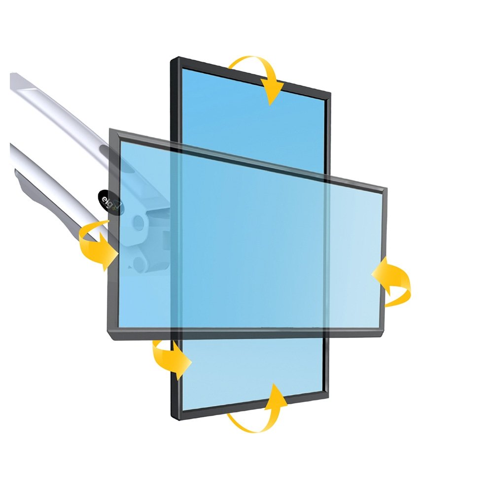 Imagem 8 de 12 do produto Suporte de Mesa Articulado para Monitor de 17" a 35" ELG, com Pistão a Gás, Branco - F80W