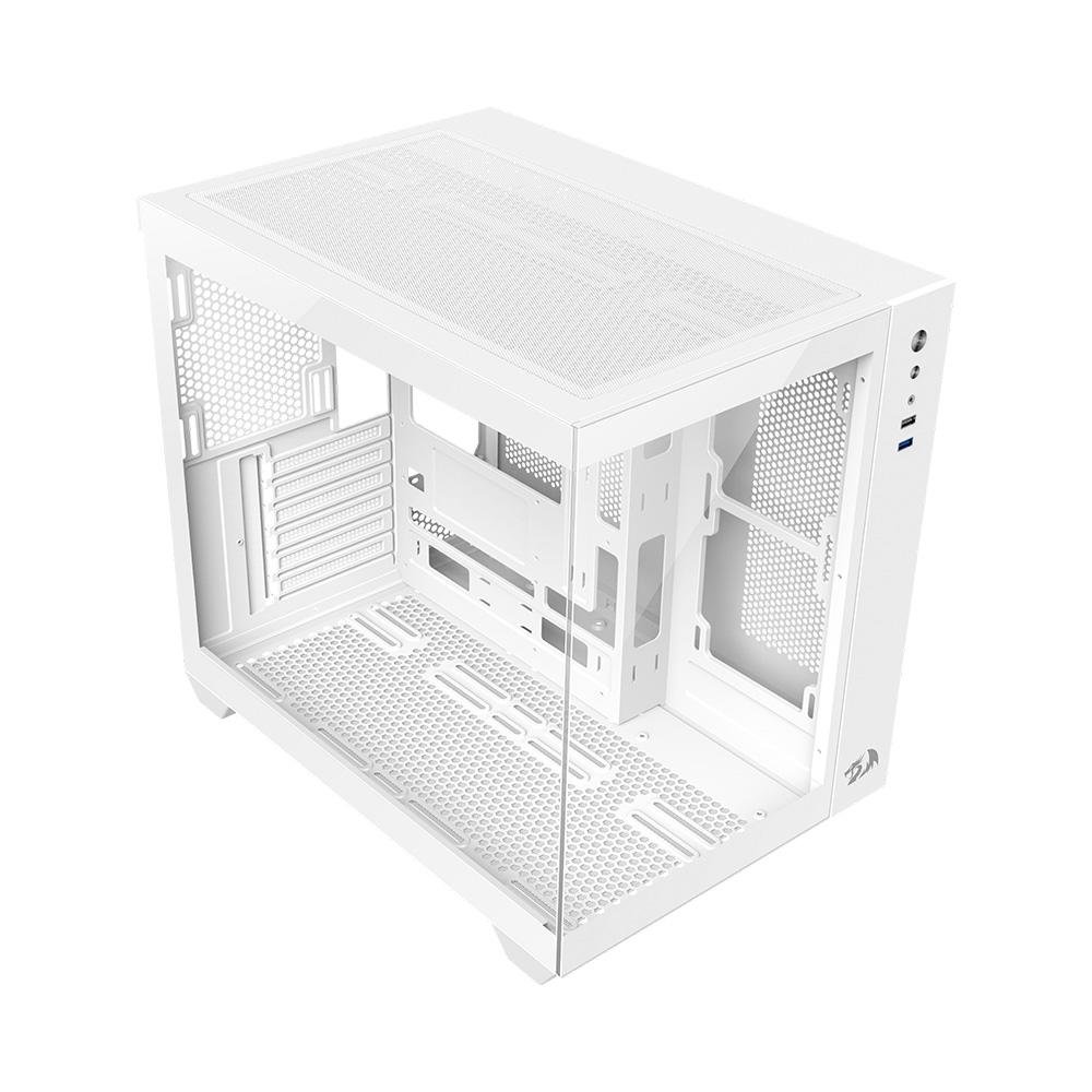 Imagem 4 de 6 do produto Gabinete Gamer Redragon Wideload Lite, Mid Tower, ATX e M-ATX, Lateral e Frontal em Vidro Temperado, Branco - CA-604W