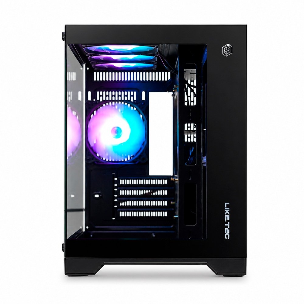 Gabinete Gamer Liketec ( Balão.info) Rock Black, Mini Tower, M-ATX, Frente e Lateral em Vidro, 4 Ventoinhas, Preto - LC-CB3X2-MADROCK-2041 - view 2