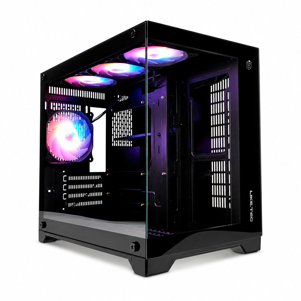 Gabinete Gamer Liketec ( Balão.info) Rock Black, Mini Tower, M-ATX, Frente e Lateral em Vidro, 4 Ventoinhas, Preto - LC-CB3X2-MADROCK-2041 - view 7
