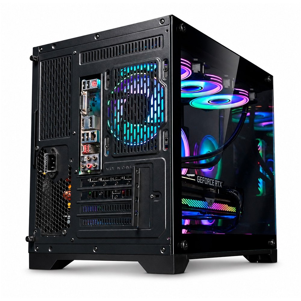 Imagem 9 de 11 do produto Gabinete Gamer Liketec MAD Rock Black, Mini Tower, M-ATX, Frente e Lateral em Vidro, 4 Ventoinhas, Preto - LC-CB3X2-MADROCK-2041