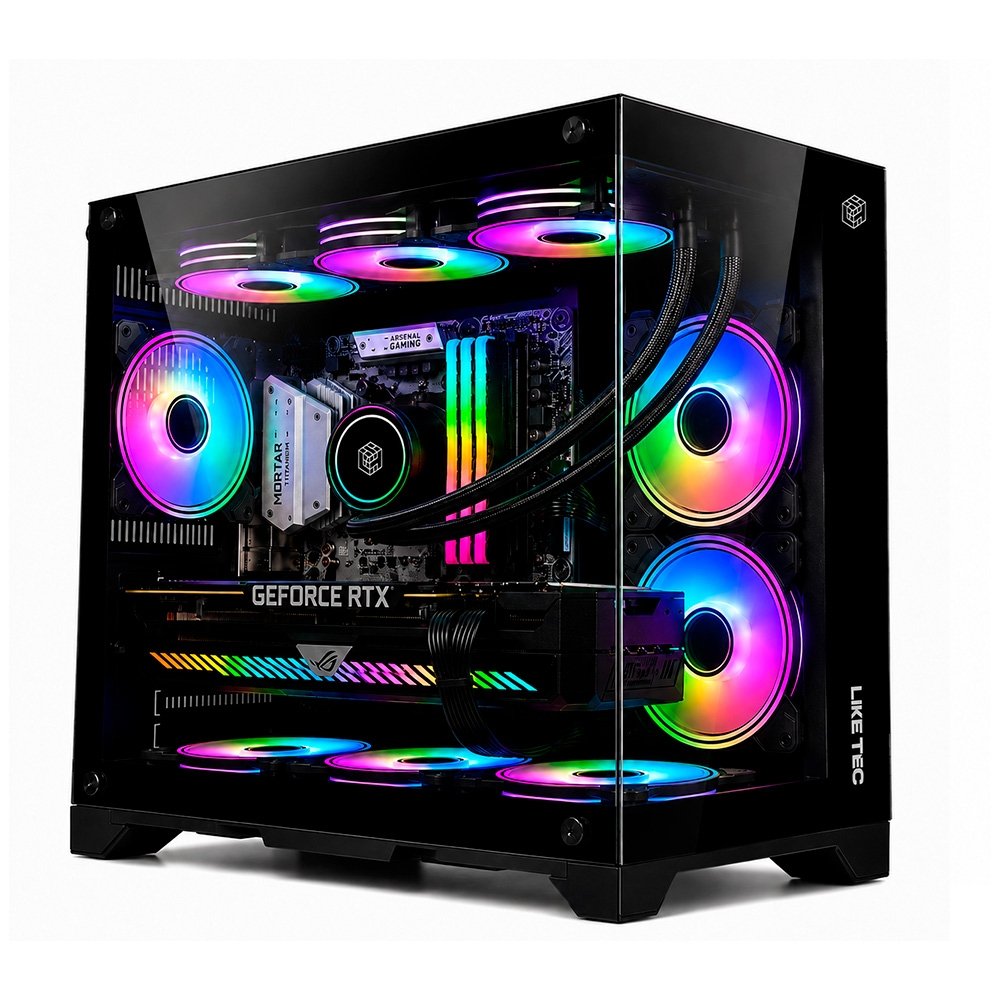 Imagem 10 de 11 do produto Gabinete Gamer Liketec MAD Rock Black, Mini Tower, M-ATX, Frente e Lateral em Vidro, 4 Ventoinhas, Preto - LC-CB3X2-MADROCK-2041