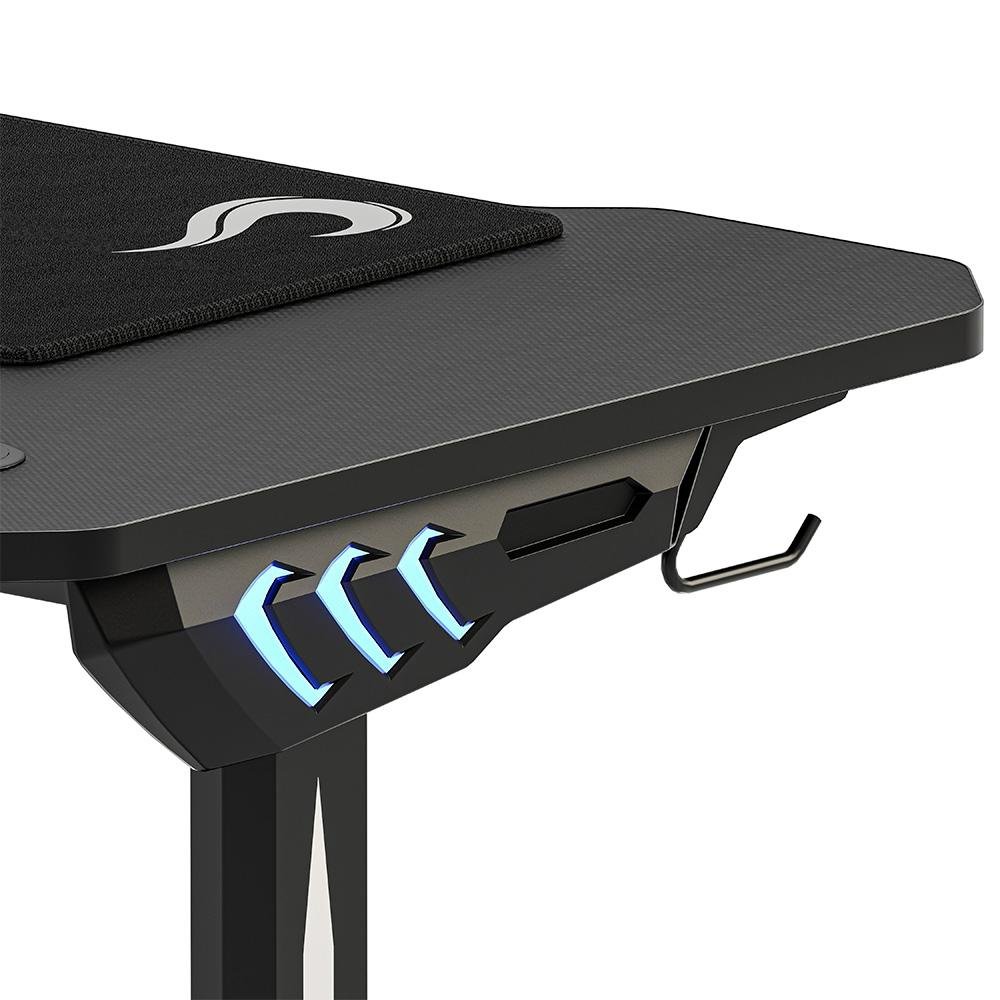 Mesa Gamer RGB Rise Mode Desk 06, Suporte para Copos, Suporte para Headset, Preto - RM-TB-06-BK - view 6