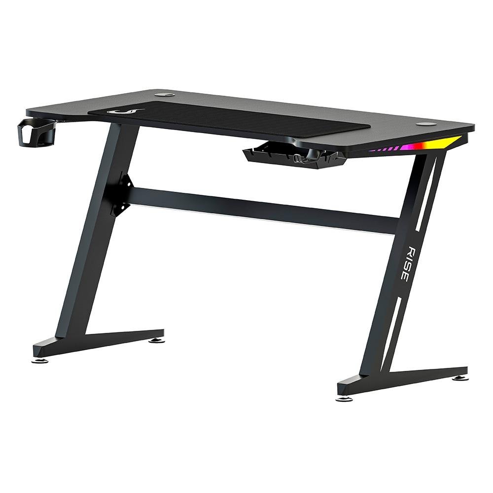 Mesa Gamer RGB Rise Mode Desk 08, Suporte para Copos, Suporte para Headset, Preto - RM-TB-08-BK - view 2