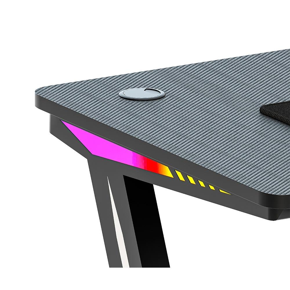 Imagem 7 de 9 do produto Mesa Gamer RGB Rise Mode Desk 08, Suporte para Copos, Suporte para Headset, Preto - RM-TB-08-BK