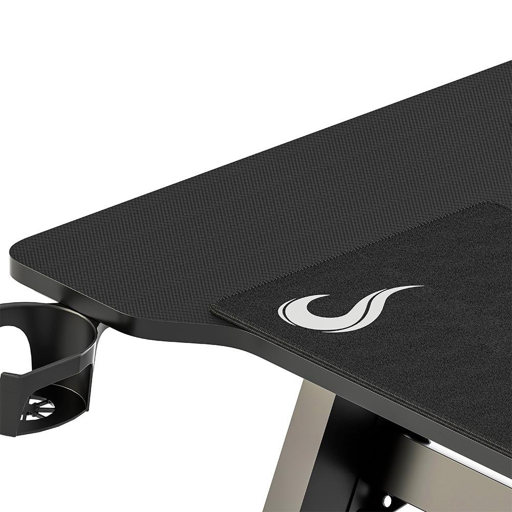 Imagem 8 de 9 do produto Mesa Gamer RGB Rise Mode Desk 08, Suporte para Copos, Suporte para Headset, Preto - RM-TB-08-BK
