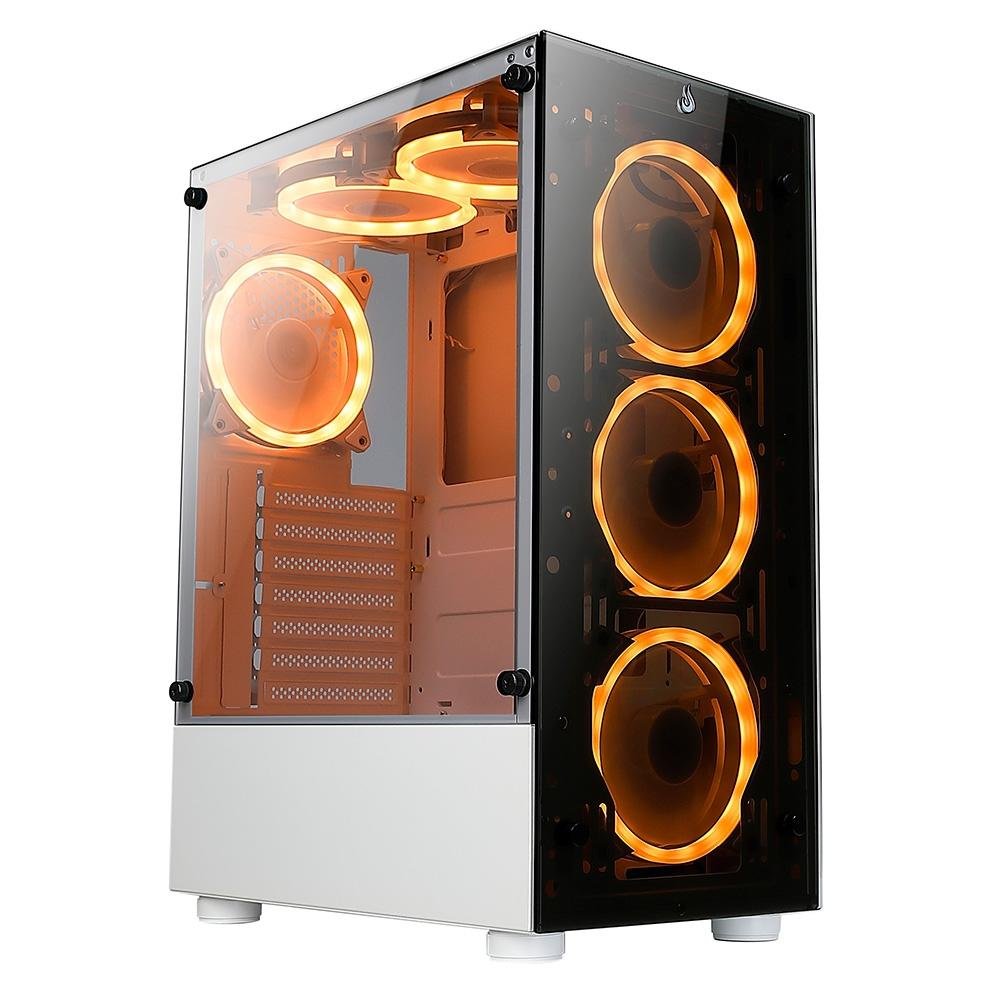 Gabinete Gamer Rise Mode Glass 06x, Mid Tower, ARGB, ATX, Lateral e Frente em Vidro, 6x Fans, Branco - RM-CA-06XW-ARGB - view 2