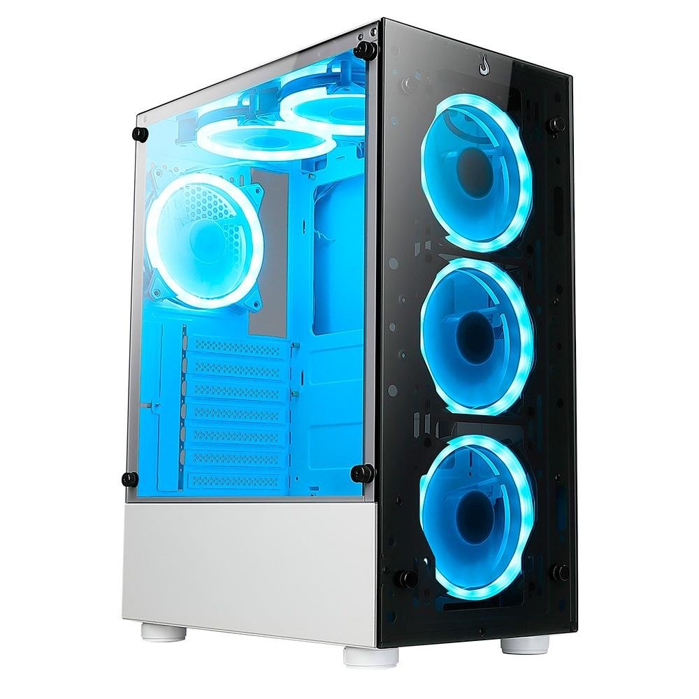Gabinete Gamer Rise Mode Glass 06x, Mid Tower, ARGB, ATX, Lateral e Frente em Vidro, 6x Fans, Branco - RM-CA-06XW-ARGB - view 4