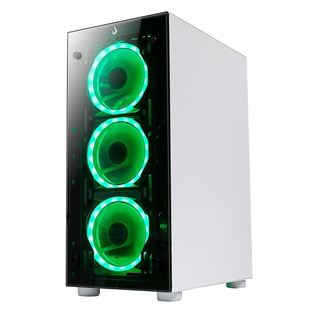 Gabinete Gamer Rise Mode Glass 06x, Mid Tower, ARGB, ATX, Lateral e Frente em Vidro, 6x Fans, Branco - RM-CA-06XW-ARGB - view 7