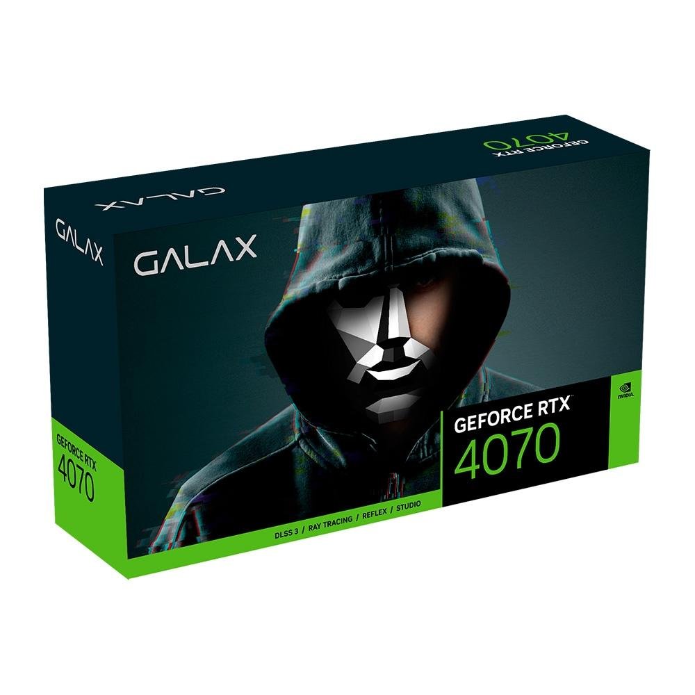 Imagem 8 de 8 do produto Placa de Vídeo RTX 4070 1-Click OC 3X Black PCI-E Galax NVIDIA GeForce, 12GB GDDR6X, DLSS, G-Sync, Ray Tracing, 192 bits - 47NOM7MD7QOC