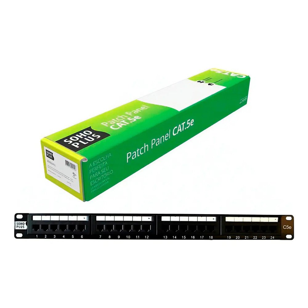 Patch Panel Furukawa T568A/B Soho Plus, CAT.5E, 24 Portas - 35050438