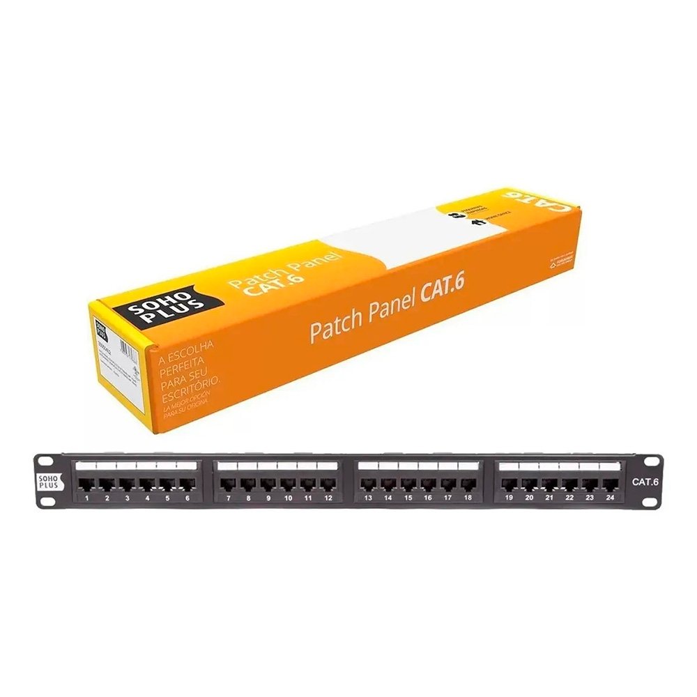 Patch Panel Furukawa T568A/B Soho Plus, CAT.6, 24 Portas - 35050439