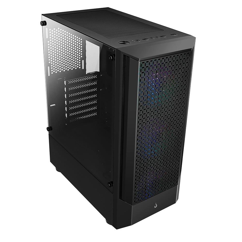 Gabinete Gamer Rise Mode Wave Black, Mid Tower, Lateral em Vidro Fumê, ARGB, ATX, 3 Cooler Fan ARGB, Preto - RM-WA-FB-ARGB - view 4