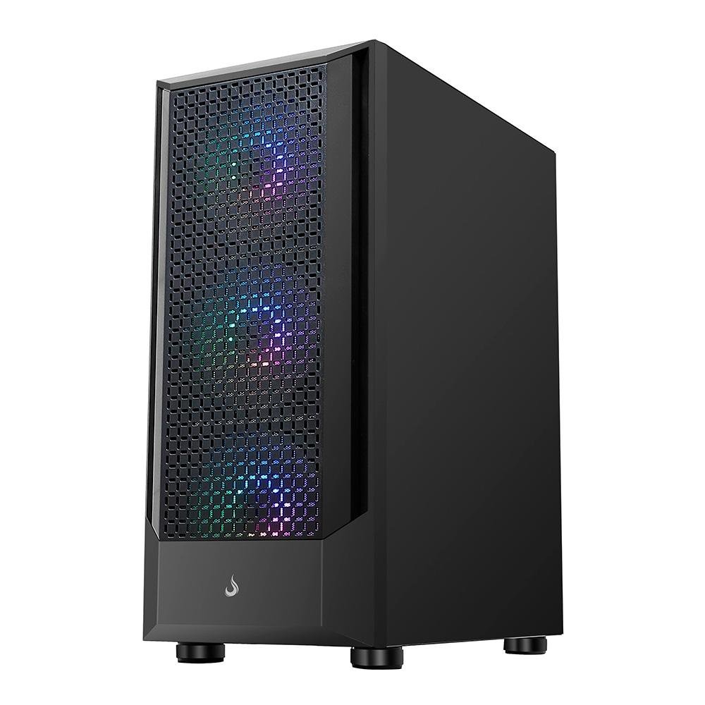 Gabinete Gamer Rise Mode Wave Black, Mid Tower, Lateral em Vidro Fumê, ARGB, ATX, 3 Cooler Fan ARGB, Preto - RM-WA-FB-ARGB - view 2