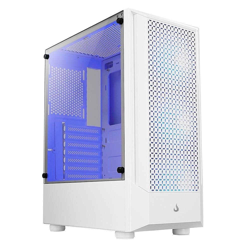 Imagem 3 de 11 do produto Gabinete Gamer Rise Mode Wave White, Mid Tower, Lateral em Vidro Fumê, ARGB, ATX, 3 Cooler Fan ARGB, Branco - RM-WA-BW-ARGB