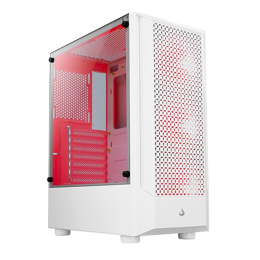 Imagem 4 de 11 do produto Gabinete Gamer Rise Mode Wave White, Mid Tower, Lateral em Vidro Fumê, ARGB, ATX, 3 Cooler Fan ARGB, Branco - RM-WA-BW-ARGB