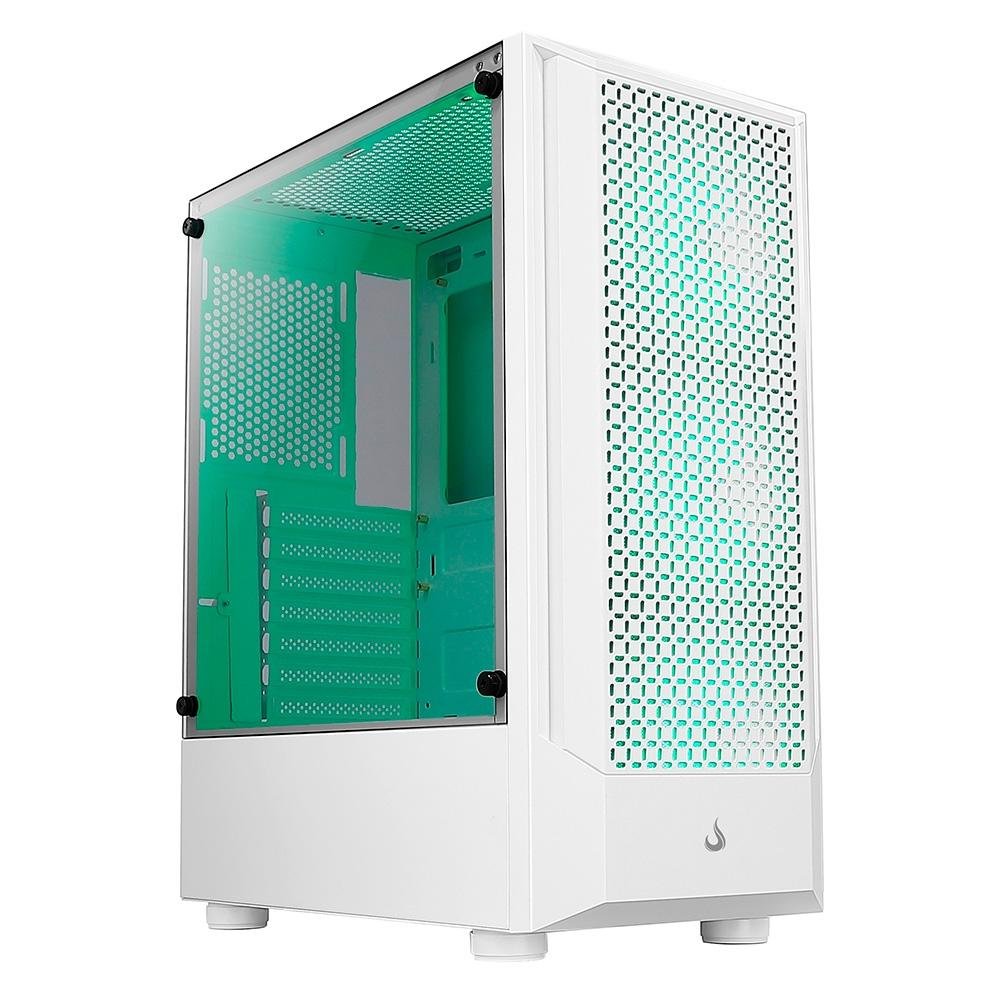 Imagem 5 de 11 do produto Gabinete Gamer Rise Mode Wave White, Mid Tower, Lateral em Vidro Fumê, ARGB, ATX, 3 Cooler Fan ARGB, Branco - RM-WA-BW-ARGB
