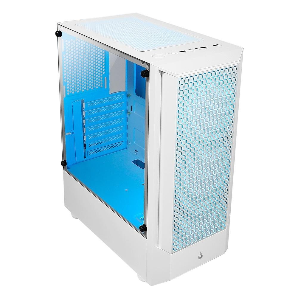 Imagem 6 de 11 do produto Gabinete Gamer Rise Mode Wave White, Mid Tower, Lateral em Vidro Fumê, ARGB, ATX, 3 Cooler Fan ARGB, Branco - RM-WA-BW-ARGB