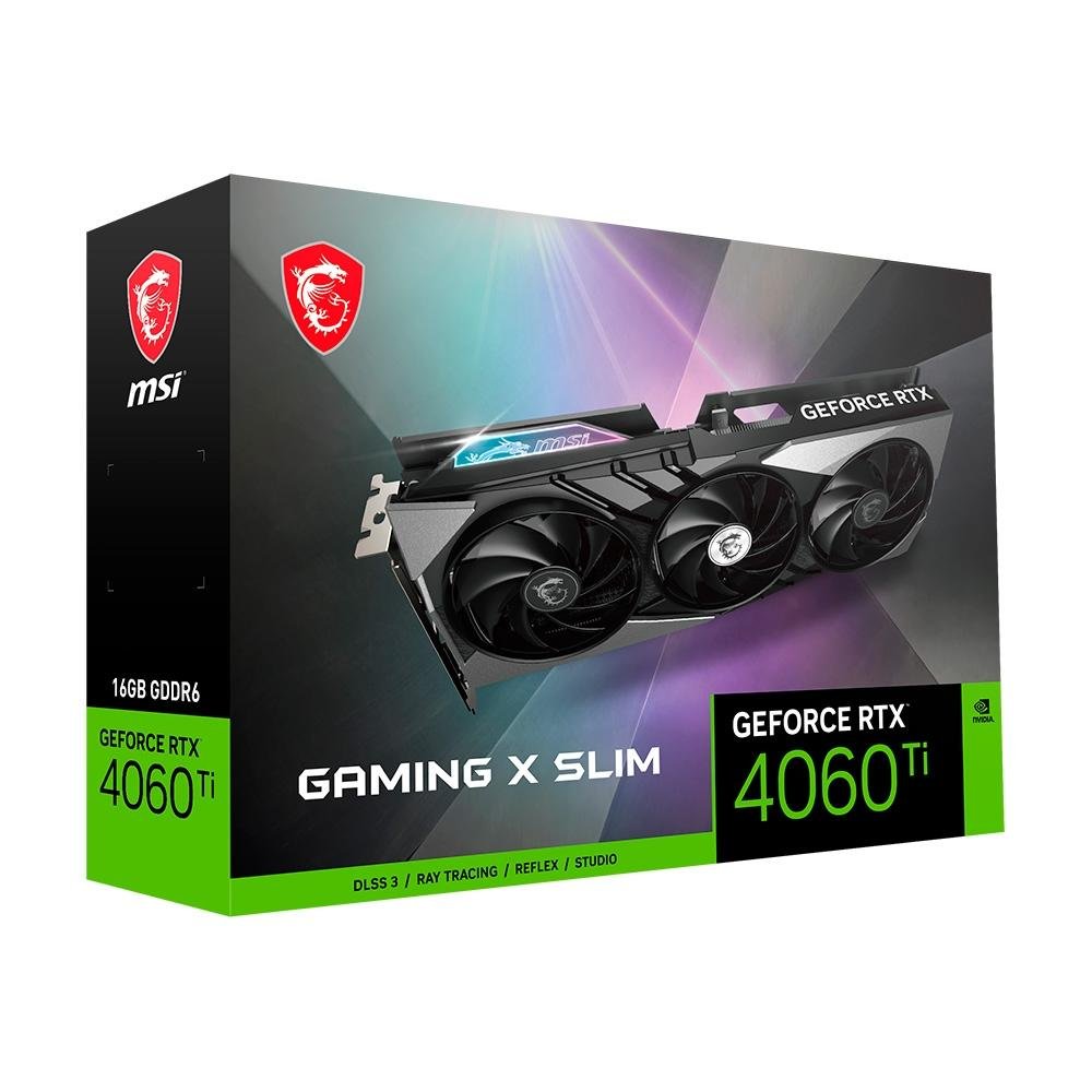 Imagem 9 de 9 do produto Placa de Vídeo RTX 4060 TI Gaming X Slim MSI NVIDIA GeForce, 16G, DLSS3, Ray Tracing, G-Sync