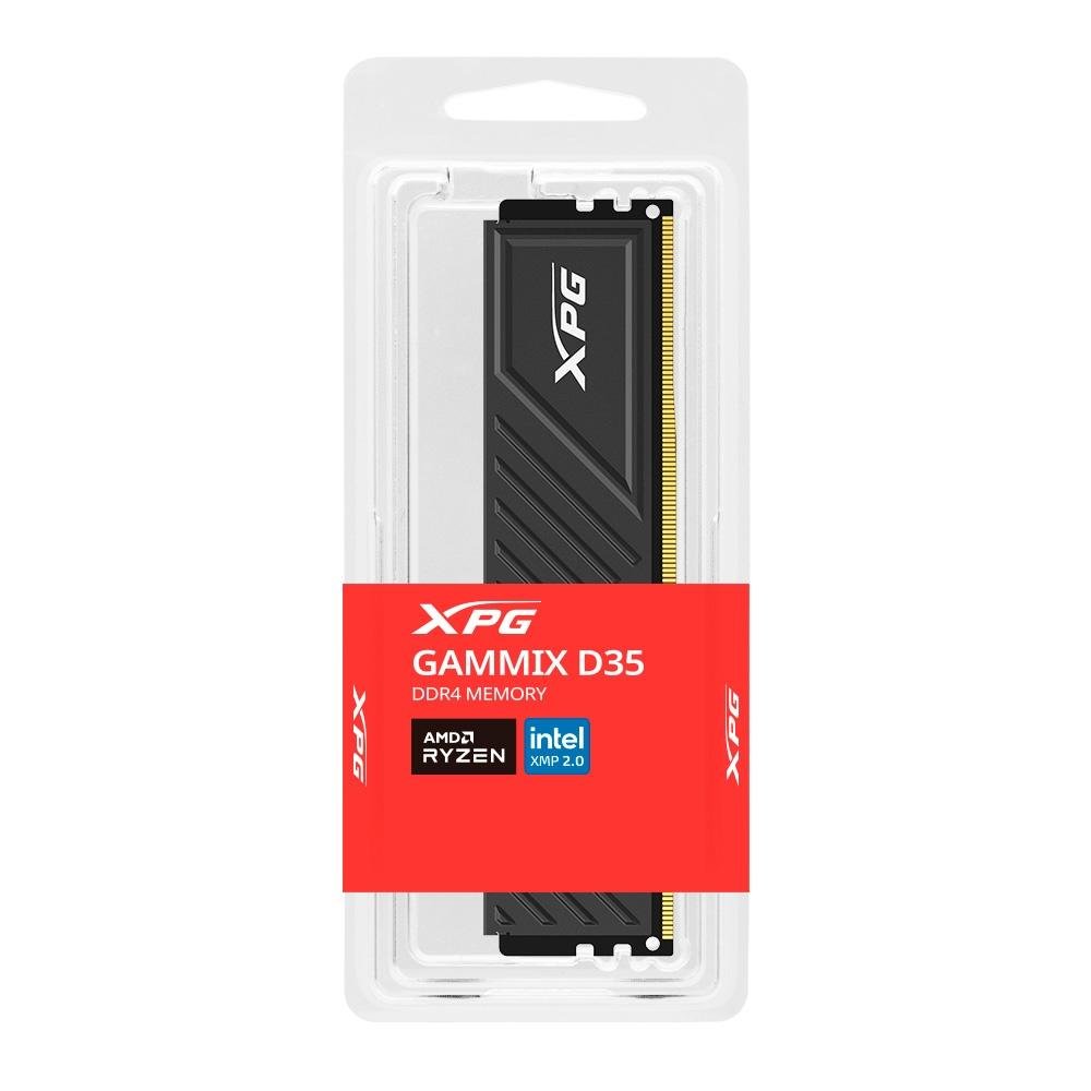 Memória RAM XPG Gammix D35, 8GB, 3200MHz, DDR4, CL16, Preto - AX4U32008G16A-SBKD35