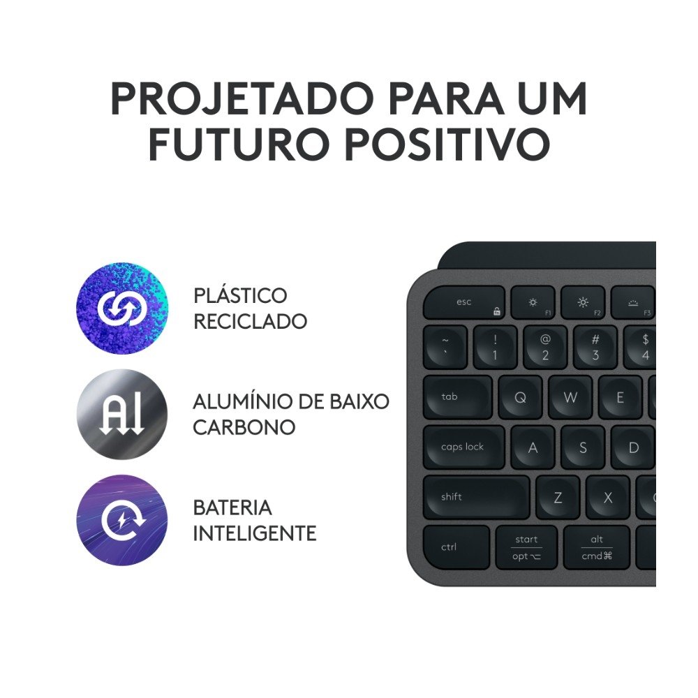 Teclado Sem Fio ( Balão.info) S, Com Iluminação Inteligente, Bluetooth ou USB, Logi Bolt e Bateria Recarregável, Grafite - 920-( Balão.info - foto 5