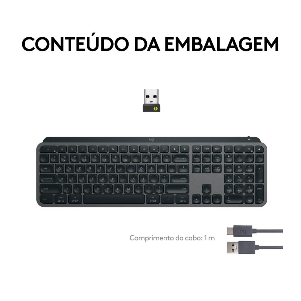 Teclado Sem Fio Logitech MX Keys S Grafite | KaBuM