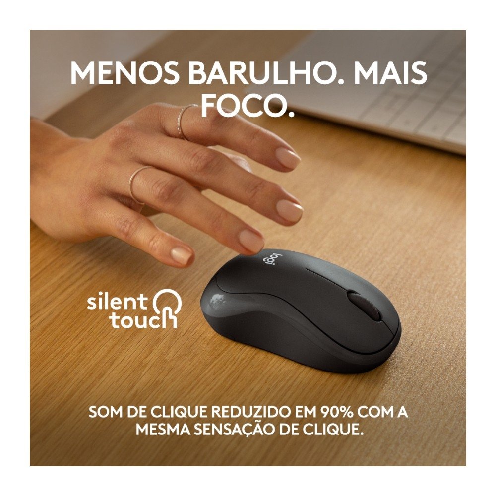 Mouse Sem Fio ( Balão.info) M240, Bluetooth, Clique Silencioso, Design Ambidestro Compacto, Grafite - 910-( Balão.info - foto 3
