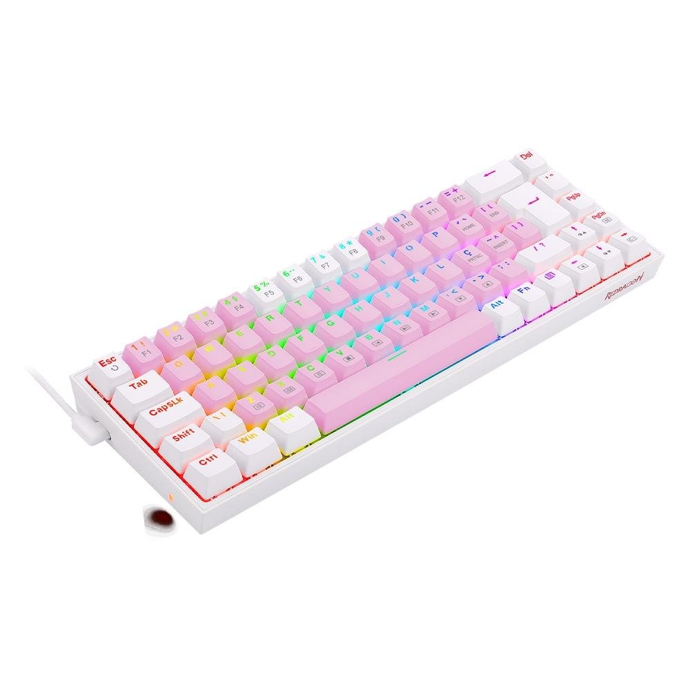Teclado Mecânico Gamer ( Balão.info) Castor, RGB, Switch Brown, ( Balão.info), Rosa e Branco - K631PW-RGB (PT-BROWN - foto 4