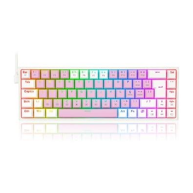 Teclado Mecânico Gamer Redragon Castor, RGB, Switch Brown, ABNT2, Rosa e Branco - K631PW-RGB (PT-BROWN)