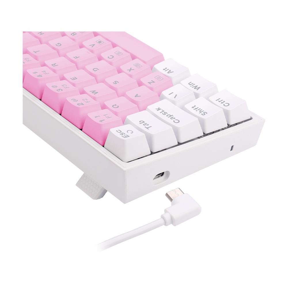 Teclado Mecânico Gamer ( Balão.info) Castor, RGB, Switch Brown, ( Balão.info), Rosa e Branco - K631PW-RGB (PT-BROWN - foto 5