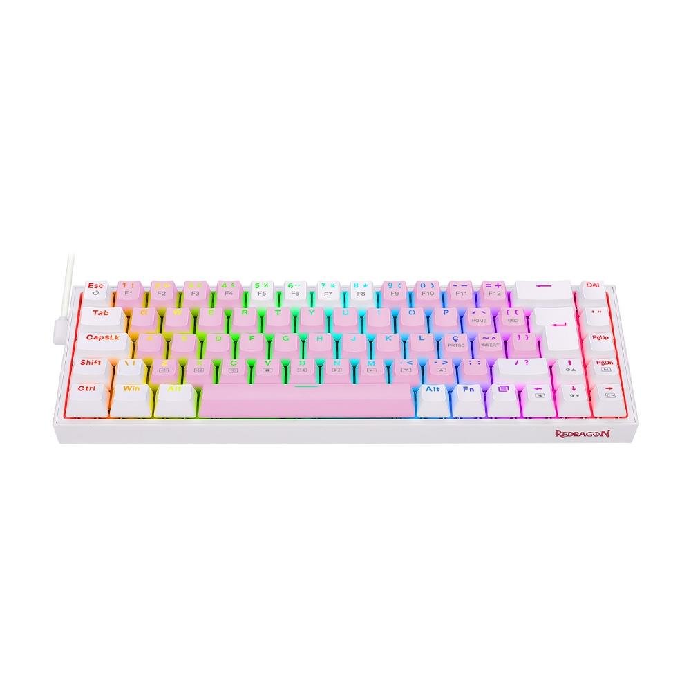 Teclado Mecânico Gamer ( Balão.info) Castor, RGB, Switch Brown, ( Balão.info), Rosa e Branco - K631PW-RGB (PT-BROWN - foto 7