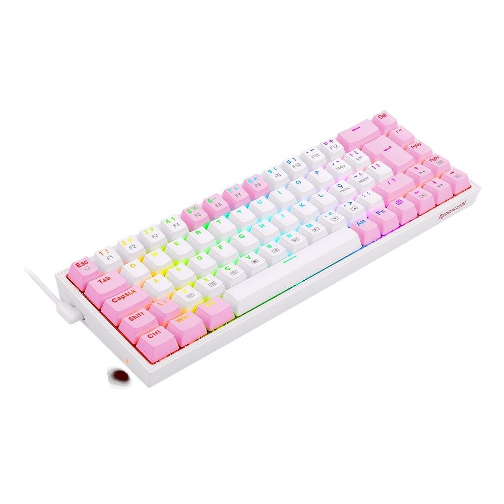 Teclado Mecânico Gamer ( Balão.info) Castor, RGB, Switch Brown, ( Balão.info), Branco e Rosa - K631WP-RGB (PT-BROWN - foto 4