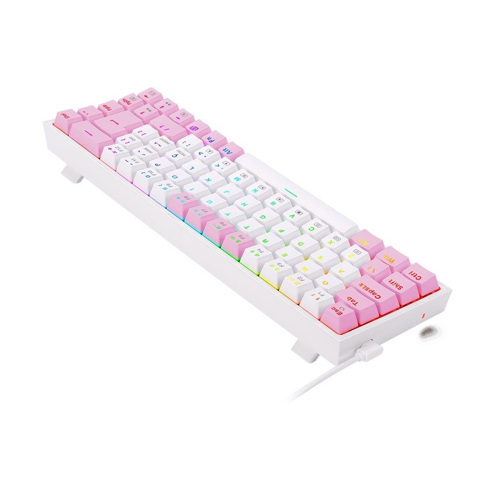 Teclado Mecânico Gamer ( Balão.info) Castor, RGB, Switch Brown, ( Balão.info), Branco e Rosa - K631WP-RGB (PT-BROWN - foto 6