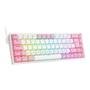 Teclado Mecânico Gamer Redragon Castor, RGB, Switch Blue, ABNT2, Branco e Rosa - K631WP-RGB (PT-BLUE)