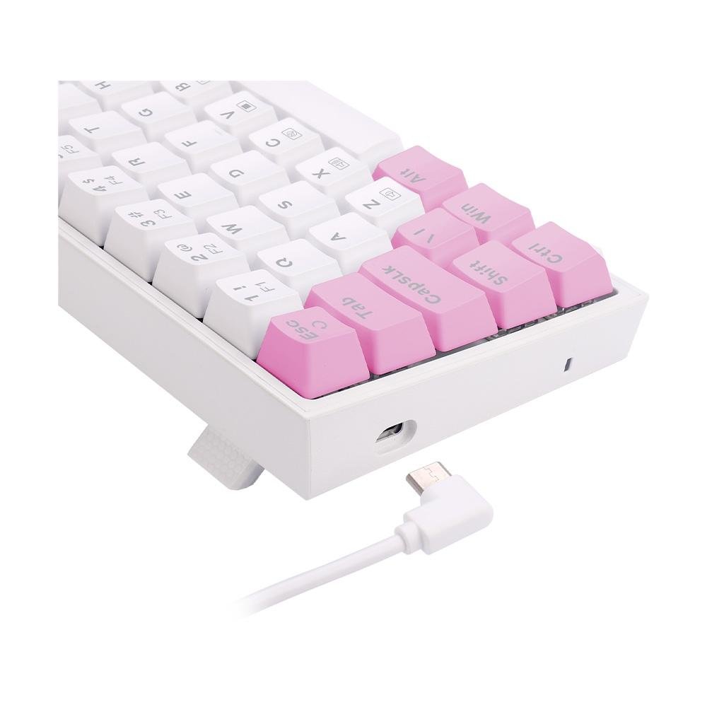 Teclado Mecânico Gamer ( Balão.info) Castor, RGB, Switch Blue, ( Balão.info), Branco e Rosa - K631WP-RGB (PT-BLUE - foto 5