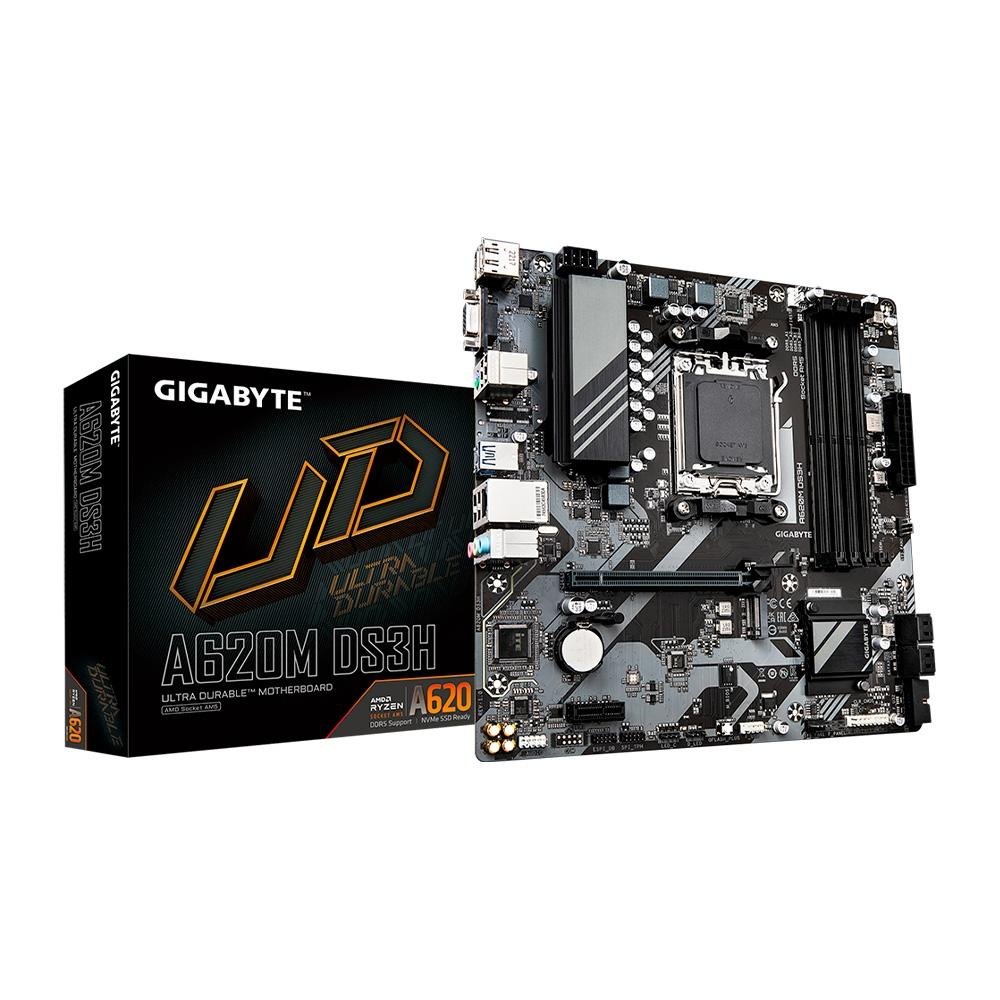 Imagem 5 de 5 do produto Placa-Mãe Gigabyte A620M DS3H, AMD AM5, mATX, DDR5, RGB, Preto - A620M DS3H