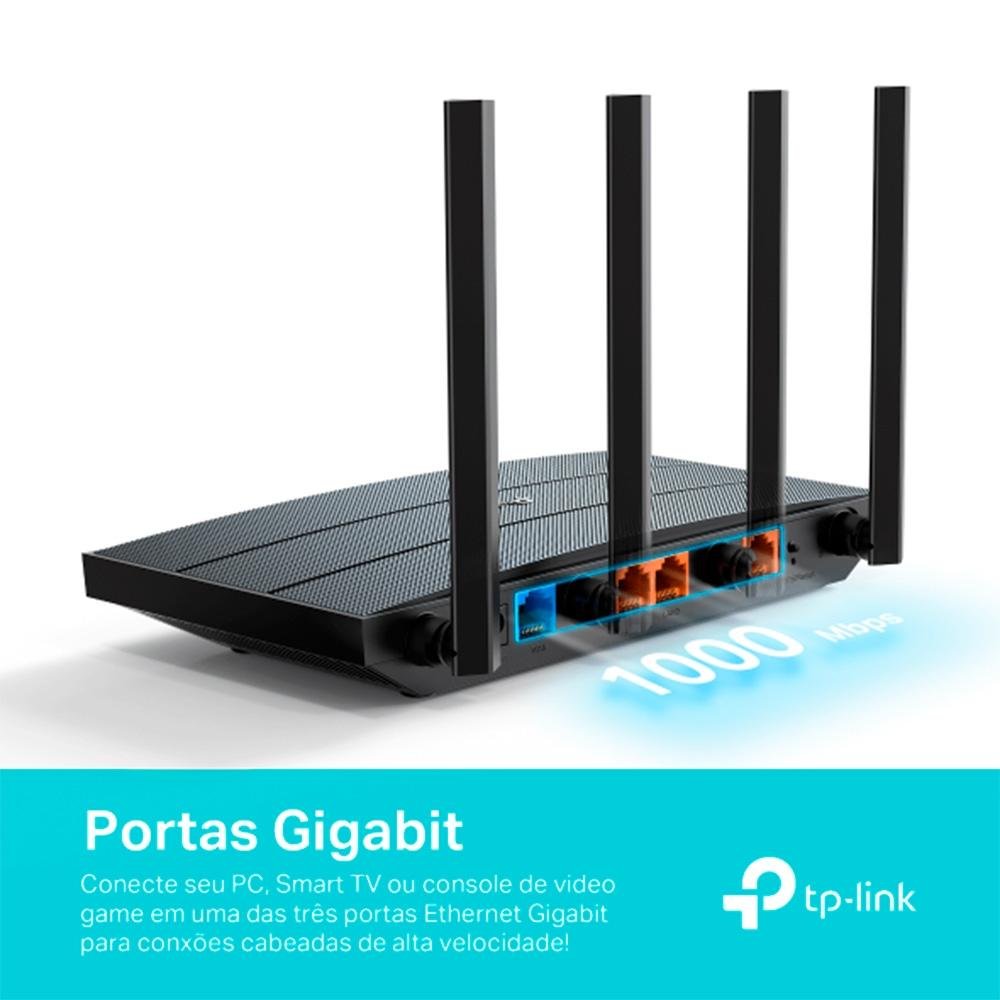 Roteador TP-Link Archer AX12 AX1500 Wi-Fi, 1201Mbps, Dual Band, 4 Antenas - Archer AX12(BR) - view 7