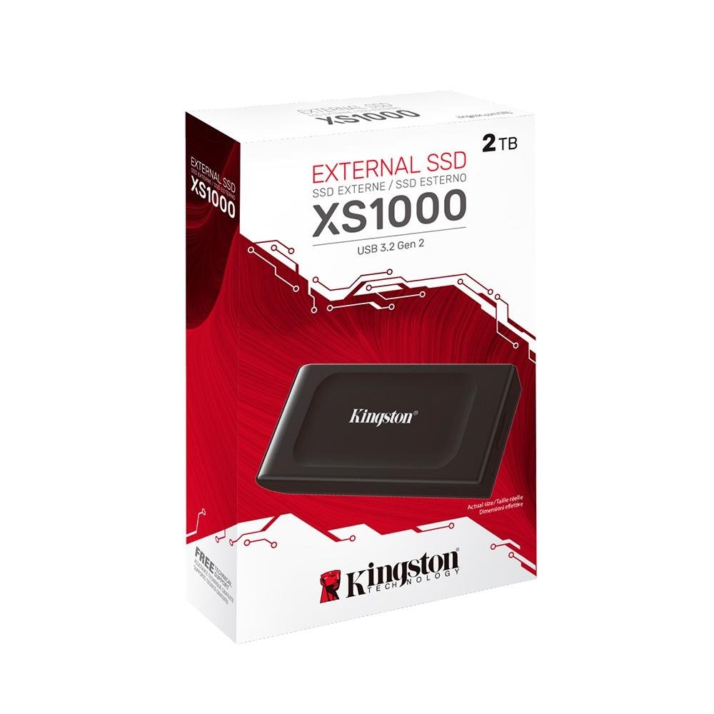 SSD Externo Kingston XS1000, 2TB, USB 3.2 Gen 2x2, Portátil, Leitura: 1050 MB/s, Gravação: 1050 MB/s, Preto - SXS1000/2000G - view 3